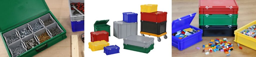 Aufräumen leicht gemacht! Mit farbigen Deckelbehältern